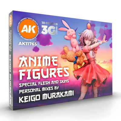 AK Interactive - Keigo Murakami Personal Mixes: Anime Figures Paint Set (18 farieb)