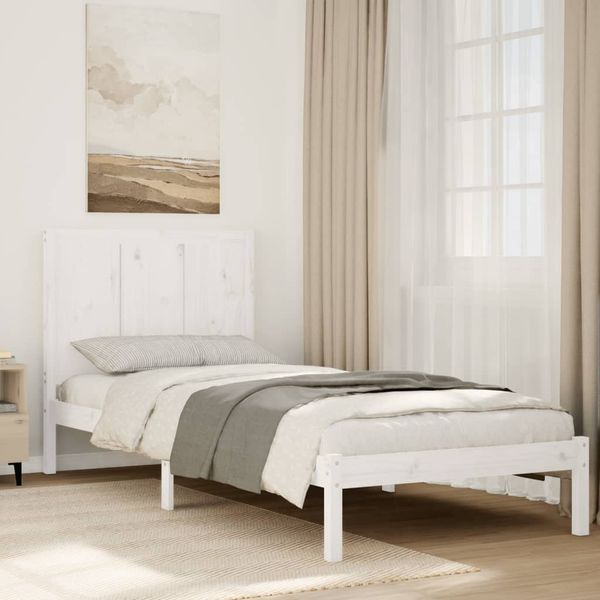 vidaXL Extra dlhá posteľ bez matraca biela 100x210 cm masívne drevo