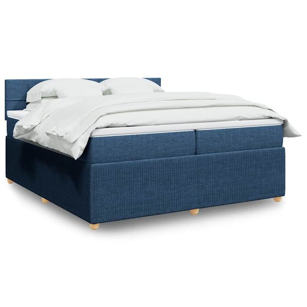 vidaXL Boxspring posteľ s matracom modrá 200x200 cm látka