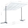vidaXL Altánok so sklápacou výsuvnou strechou 350x253x196 cm, krémový