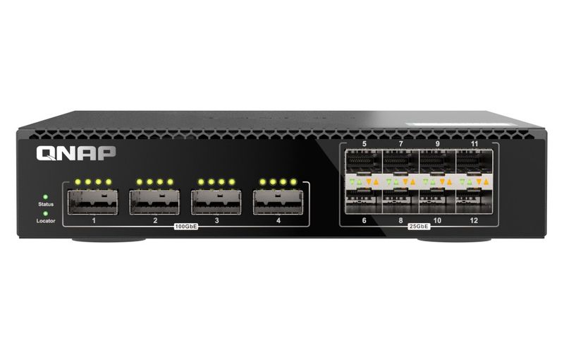QNAP riadený switch QSW-M7308R-4X (4x 100GbE porty + 8x 25GbE porty, polovičná šírka)