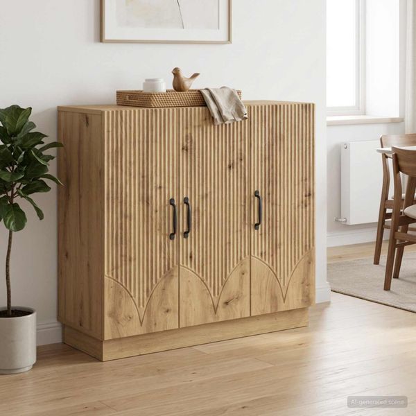 vidaXL Servírovacia skriňa Dub artisan 89 x 34,5 x 77 cm