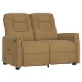 vidaXL 2-miestne sklápacie masážne kreslo, sivohnedé, mikrovlákno