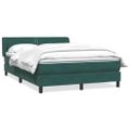 vidaXL Posteľný rám boxsping s matracom tmavozelený 160x210 cm zamat
