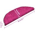 vidaXL Schodové rohože 15 ks 56x17x3 cm ružové polkruhové