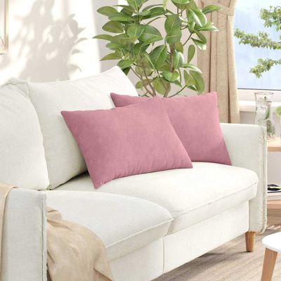 vidaXL Vankúše na pohovku 2 pcs Ružová 60 x 40 cm Kordúrová tkanina