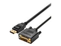 Kábel adaptéra - DisplayPort (M) do DVI-D (M) - DisplayPort 1.1 - 1,83 m - pasívny, krídlové skrutky, podpora 1080p - čierna