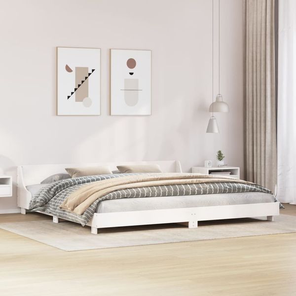 vidaXL Posteľ bez matraca biela 200x200 cm masívna borovica