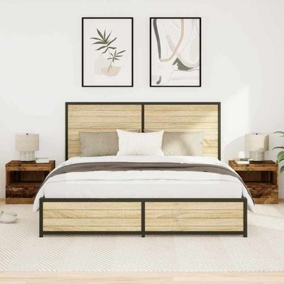 vidaXL Nočný stolík 2 pcs Staré drevo 50 x 40 x 45 cm Kompozitné drevo