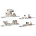 vidaXL Plávajúce nástenné police 4 ks betónovosivé 120x23,5x3,8 cm MDF
