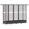vidaXL Vyvýšený záhon s mriežkou a strechou Hnedá 202,5 x 40 x 121 cm