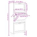 vidaXL Botník čierny 52x25x115 cm spracované drevo a prírodný ratan