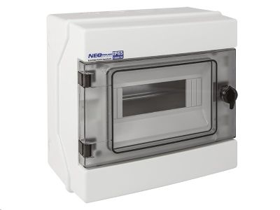 Rozvádzač RH-8 NEO pre fotovoltaiku plast. / IP65 / 1000V DC / 500V AC / 1x8 nástenný / prehľadné dvere