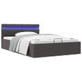 vidaXL Hydraulický posteľný rám+úložný priestor, LED, látka 120x200 cm