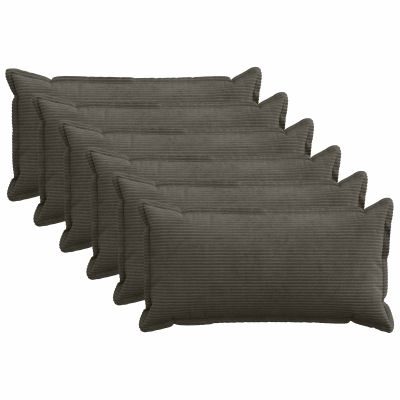 vidaXL Poťah na podložku 6 ks HOUTEN Antracitová 40 x 70 cm manšestr