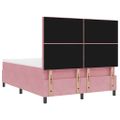 vidaXL LED box s pružinami s matracmi Ružová 140 x 200 cm Zamat