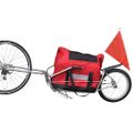 Nákladný vozík za bicykel s jednými kolesom a úložnou taškou