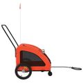 vidaXL Cyklovozík pre zvieratá, oranžový, oxfordská látka, železo