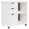 vidaXL Koliesková skriňa 63,5 x 39 x 65,5 cm Masívne borovicové drevo