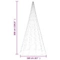 vidaXL Vianočný stromček na stožiari 1400 studených bielych LED 500 cm