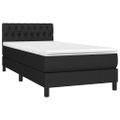 vidaXL Posteľný rám boxspring s matracom čierny 90x190 cm látka