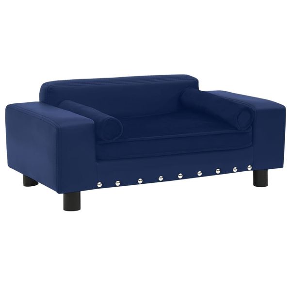 vidaXL Pohovka pre psa, modrá 81x43x31 cm, plyš a umelá koža