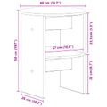 vidaXL Bočná skrinka 2 ks Biely Ø40 x 50 cm Konštruované drevo