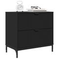 vidaXL Nočný stolík Čierna 63.5 x 36 x 61 cm Kompozitné drevo
