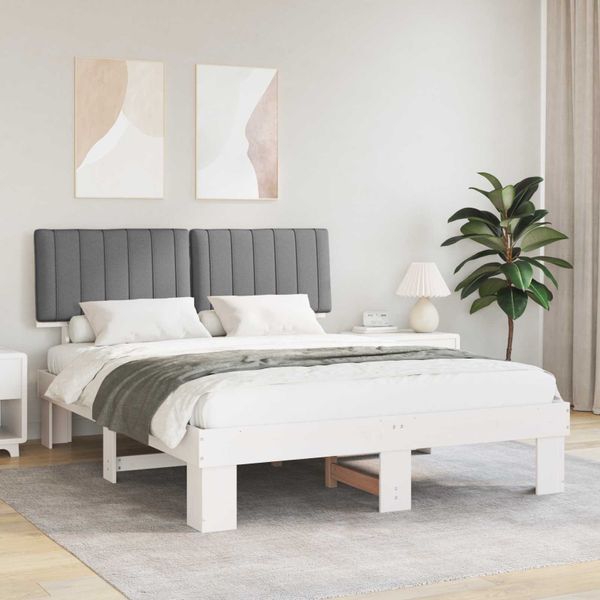 vidaXL Rám postele s čalúneným čelom Svetlosivá 160 x 200 cm