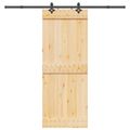 vidaXL Posuvné dvere NARVIK Prírodná a čierna 80 x 210 cm (213,5 cm)