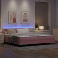 vidaXL LED box s pružinami s čelnou doskou Ružová 200 x 200 cm Zamat