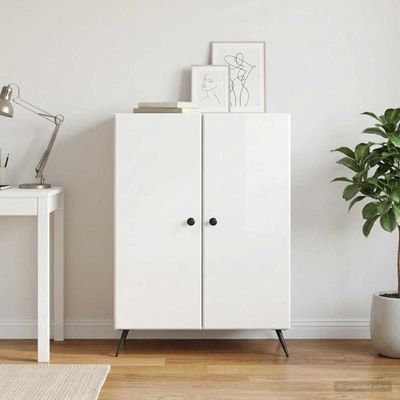 vidaXL Servírovacia skriňa Biela s vysokým leskom 66 x 34,5 x 90 cm