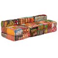 vidaXL 3-miestna modulárna taburetka, patchwork, látka