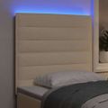vidaXL LED hlavová doska s LED pásikmi Krémová 80 cm látka