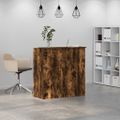 vidaXL Recepčný stôl dymový dub 100x50x103,5 cm kompozitné drevo