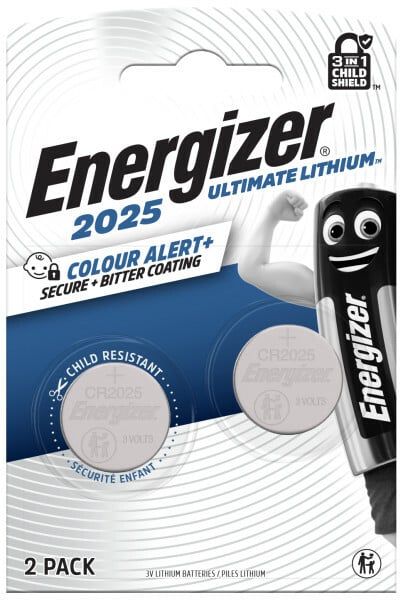 Energizer Ultimate Lithium gombíkové batérie CR2025 2ks, technológia Color Alert E304205900