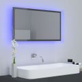 vidaXL LED kúpeľňové zrkadlo lesklé sivé 80x8,5x37 cm akryl