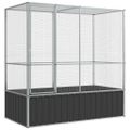 vidaXL Voliéra strieborná 210,5x107x212 cm oceľ