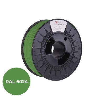 Tlačová struna (filament) C-TECH PREMIUM LINE, PETG, dopravná zelená, RAL6024, 1,75mm, 1kg