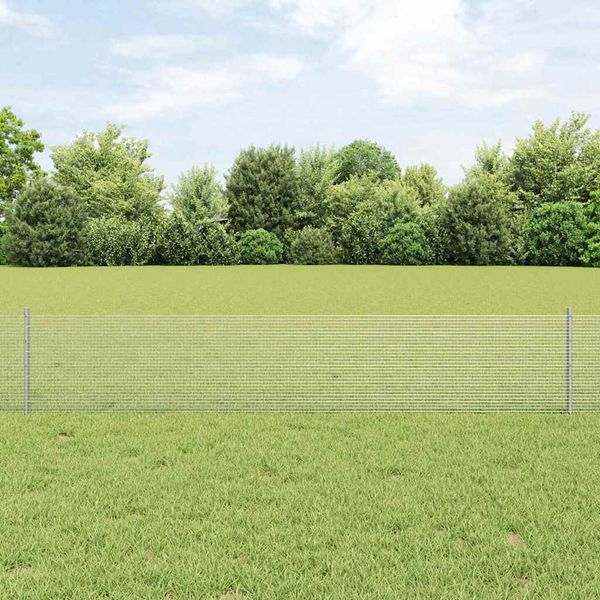 vidaXL Zváraný drôtový plot s podperou 10 x 0,4 m Strieborná Sieťovina