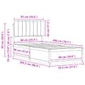vidaXL Rám postele s čalúneným čelom Čierna 90 x 200 cm