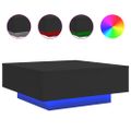 vidaXL Konferenčný stolík s LED svetlami čierny 80x80x31 cm