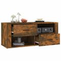 vidaXL TV skrinka dymový dub 100x35x40 cm spracované drevo