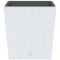 vidaXL Kvetináč s vyberateľnou vložkou biely 37 / 64 l PP ratan