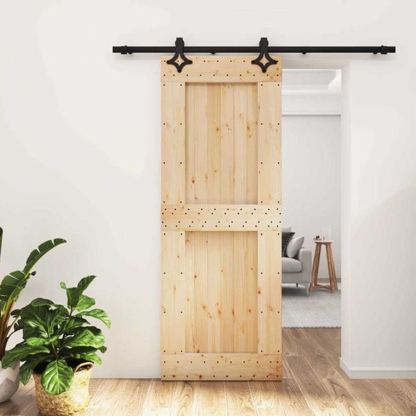 vidaXL Posuvné dvere Prírodná a čierna 80 x 210 cm