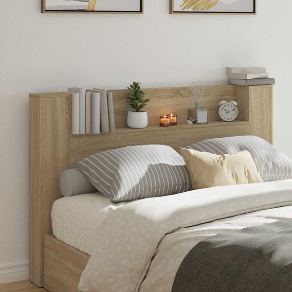 vidaXL Čelo postele so stroboskopom Sonoma 160 x 16,5 x 103,5 cm