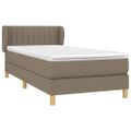 vidaXL Posteľný rám boxsping s matracom sivohnedý 80x200 cm látka