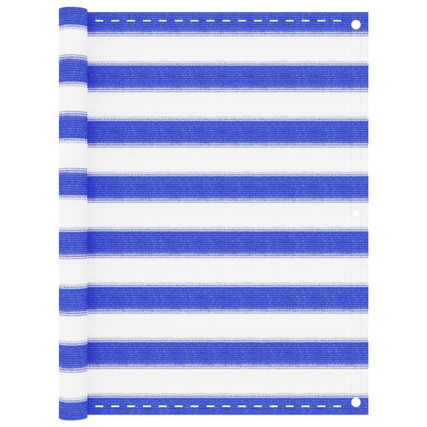vidaXL Balkónová markíza modrá a biela 90x500 cm HDPE