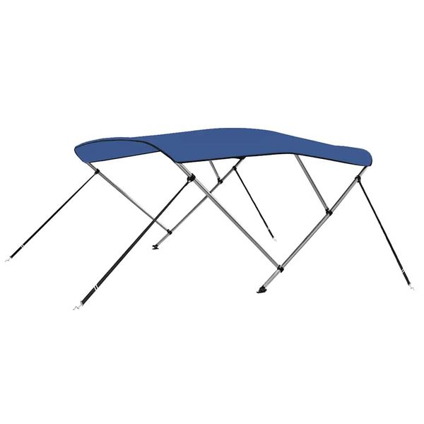 vidaXL Strieška Bimini s 3 oblúkmi, modrá 183x140x137 cm