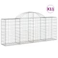 vidaXL Oblúkové gabionové koše 11ks 200x30x80/100cm pozinkované železo